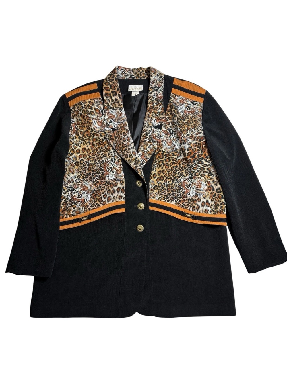 Jordana Blazer Womens Large Leopard Print USA Made Vintage Maximalist 80s-90s